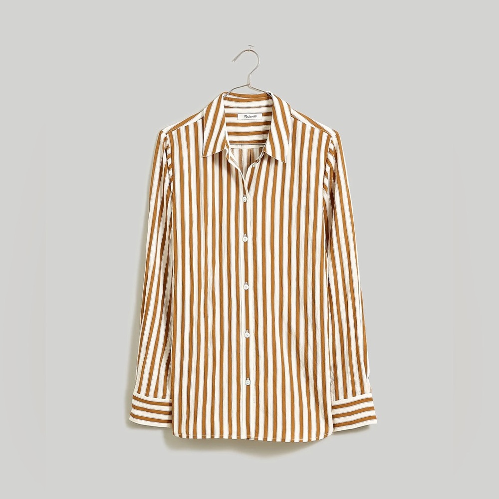 NWT Women’s Madewell Crinkled Button-Up Shirt, Size Small